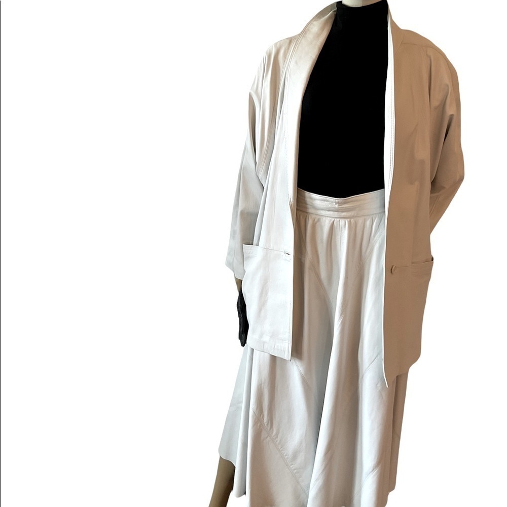 VERY RARE.SKIBOL by Canavesa  SWITZERLAND. Buttery white Italian leather suit.